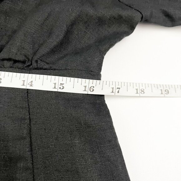 NWT Dissh Dress Women's Size 14 Black 100% Linen Long Sleeve Midi Dark Romantic - Picture 10 of 15